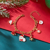 Christmas 18K Gold-Plated Charm Bracelet - Trendsi - Flyclothing LLC