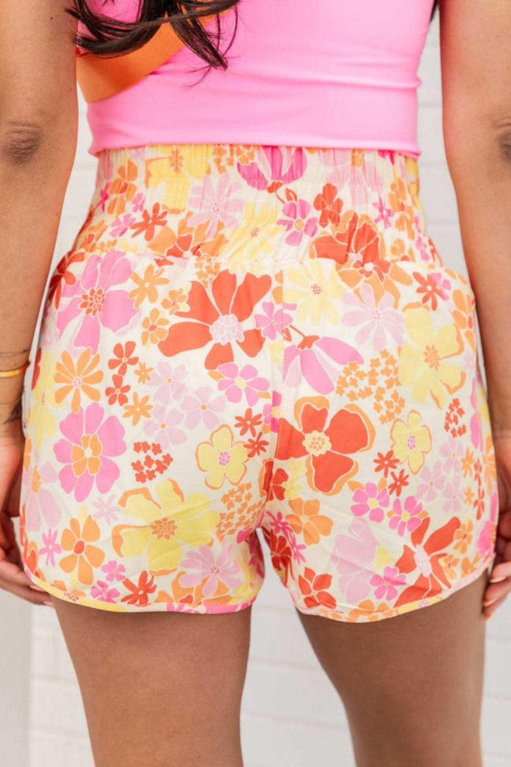 Printed High Waist Shorts - Trendsi - Flyclothing LLC