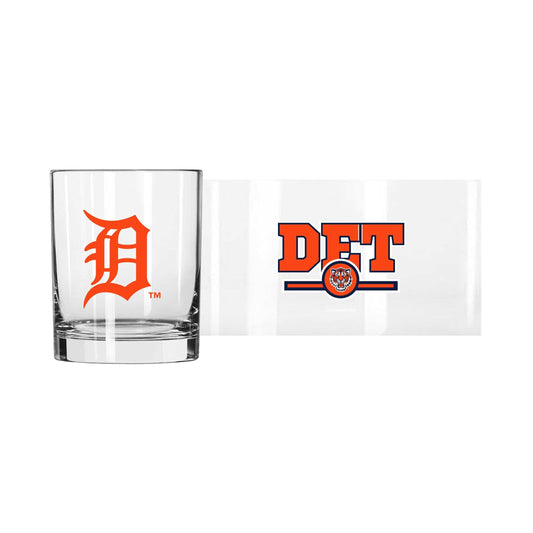 Detroit Tigers 14oz Letterman Rocks Glass - Logo Brands - Flyclothing LLC