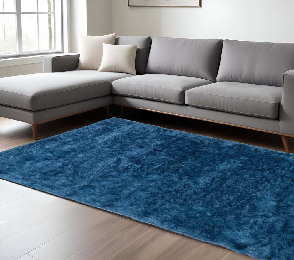 8' X 10' Blue And Green Shag Tufted Handmade Area Rug - Homeroots - Flyclothing LLC