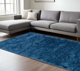 8' X 10' Blue And Green Shag Tufted Handmade Area Rug - Homeroots - Flyclothing LLC