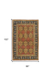 5' X 8' Tan Orange And Brown Wool Floral Hand Knotted Stain Resistant Area Rug - Homeroots - Flyclothing LLC