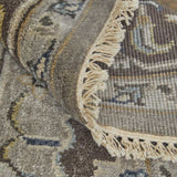 5' X 8' Gray Taupe And Blue Wool Floral Hand Knotted Stain Resistant Area Rug - Homeroots - Flyclothing LLC