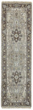 8' Beige Blue and Gray Medallion Hand Knotted Runner Rug With Fringe - Homeroots - Flyclothing LLC