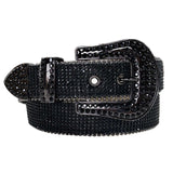 Rockmount Ranch Ware Rhinestone Ostrich Black/Black Pattern Genuine Leather Western Belt - Rockmount Clothing - Flyclothing LLC