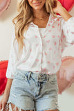 Heart Print Collared Neck Long Sleeve Shirt - Trendsi - Flyclothing LLC