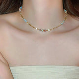 Alloy Pearl Beaded Necklace - Trendsi - Flyclothing LLC