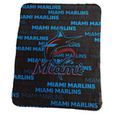 Miami Marlins Classic Fleece Throw - Logo Brands - Flyclothing LLC