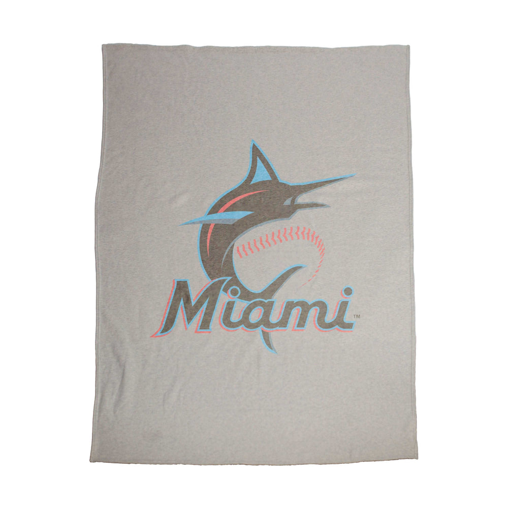 Miami Marlins Oversized Logo Sublimated Sweatshirt Blanket - Logo Brands - Flyclothing LLC