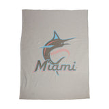 Miami Marlins Oversized Logo Sublimated Sweatshirt Blanket - Logo Brands - Flyclothing LLC