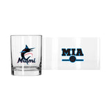 Miami Marlins 14oz Letterman Rocks Glass - Logo Brands - Flyclothing LLC