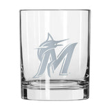 Miami Marlins 14oz Frost Rocks Glass - Logo Brands - Flyclothing LLC
