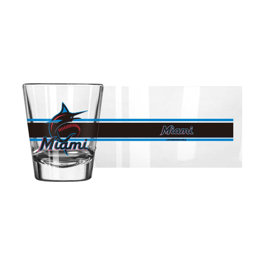 Miami Marlins 2oz Stripe Shot Glass - Logo Brands - Flyclothing LLC