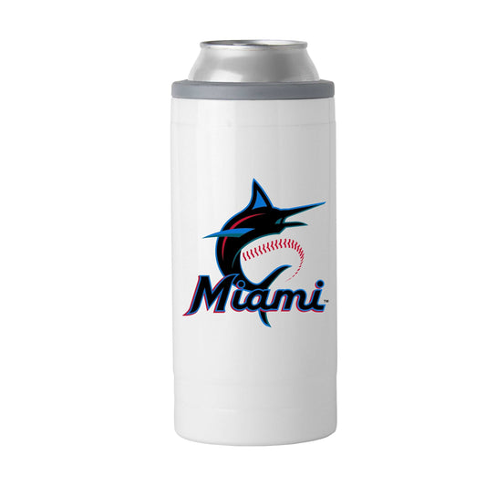 Miami Marlins Letterman 12 oz Slim Can Coolie - Logo Brands - Flyclothing LLC