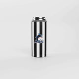 Miami Marlins 12oz Striped Powdercoat SlimCan Coolie - Logo Brands - Flyclothing LLC