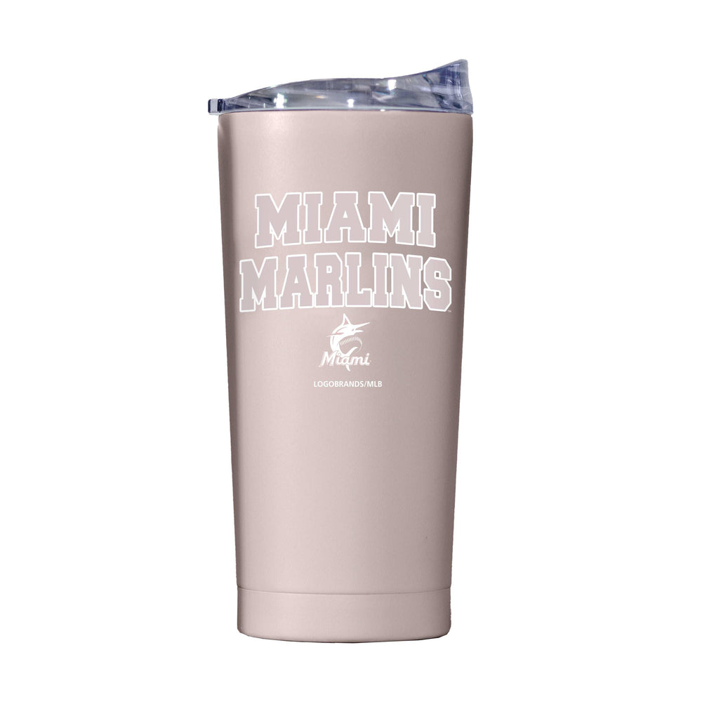 Miami Marlins 20oz Stencil Powder Coat Tumbler - Logo Brands - Flyclothing LLC