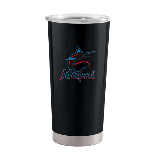 Miami Marlins Letterman 20 oz Stainless Tumbler - Logo Brands - Flyclothing LLC