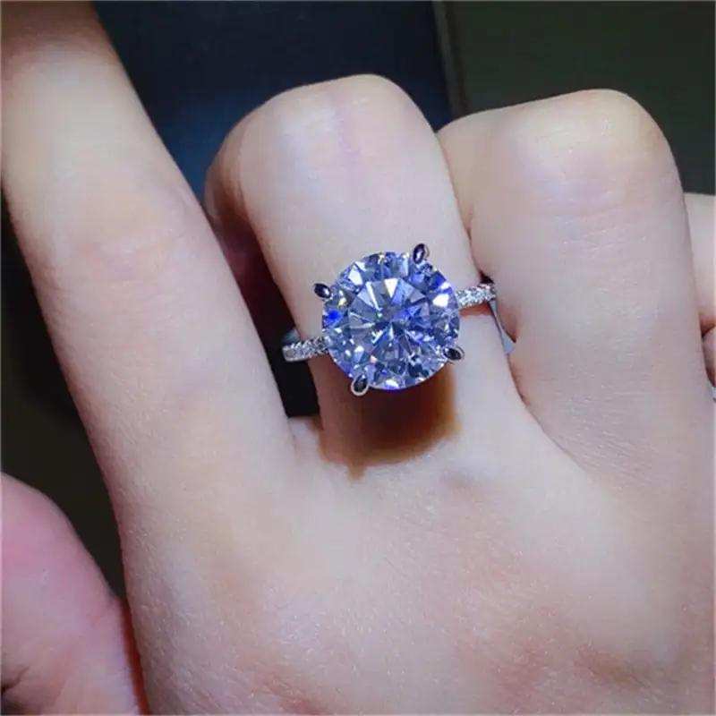 5 Carat Moissanite 925 Sterling Silver Ring - Trendsi - Flyclothing LLC