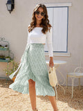 Printed Ruffled Midi Skirt - Trendsi - Flyclothing LLC