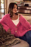 SO ME Soft Touch Hairy Loose Fit Cozy Sweater Cardigan - Trendsi - Flyclothing LLC