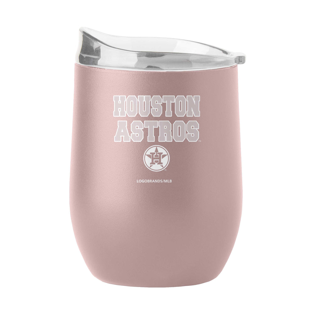 Houston Astros 16oz Stencil Powder Coat Curved Beverage - Logo Brands - Flyclothing LLC