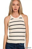 Zenana Stripe Sweater Tank Top - Trendsi - Flyclothing LLC