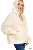 Zenana Oversized Fleece Kangaroo Pocket Hoodie - Trendsi - Flyclothing LLC