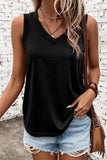 V-Neck Wide Strap Tank - Trendsi - Flyclothing LLC