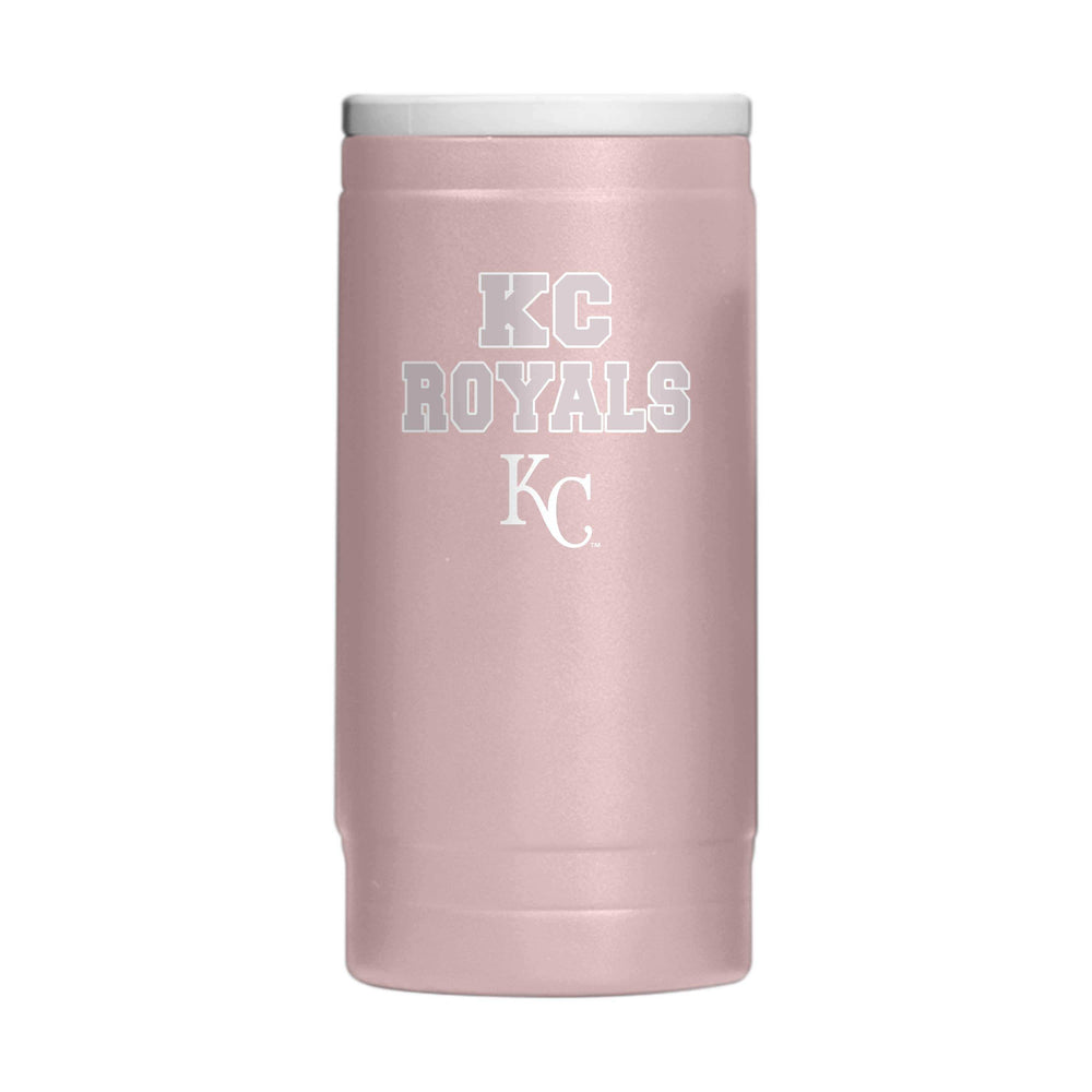 Kansas City Royals Stencil Powder Coat Slim Can Coolie - Logo Brands - Flyclothing LLC