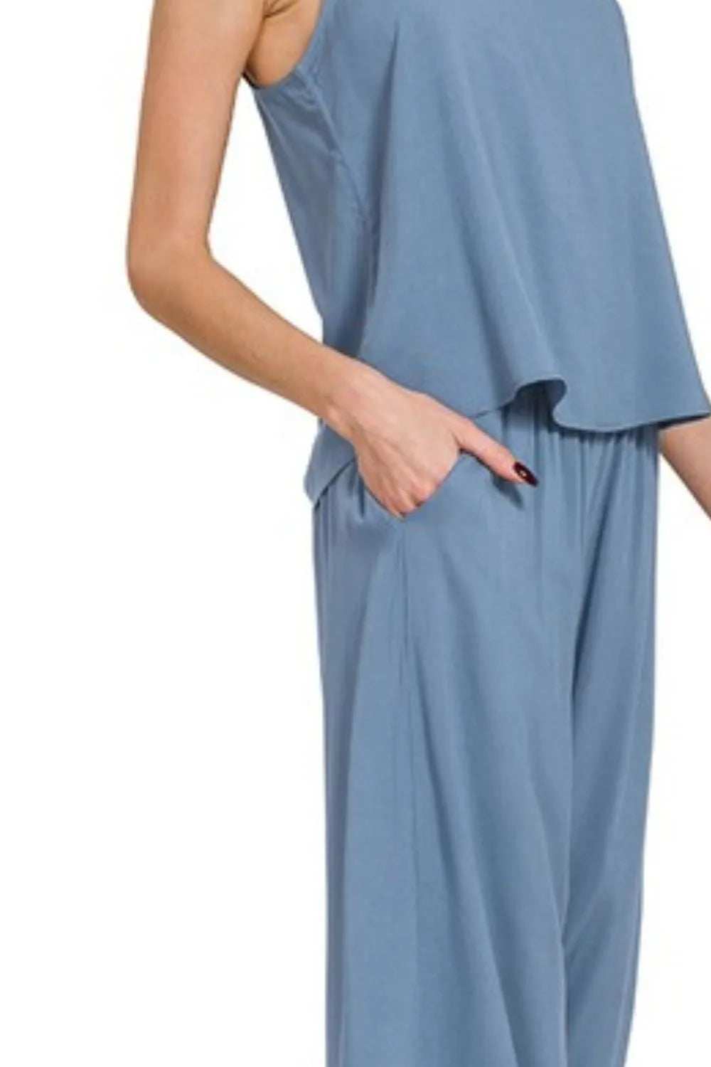 Zenana Woven Cami & Pants Set - Trendsi - Flyclothing LLC