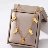 18K Gold-Plated Fish Charm Necklace - Trendsi - Flyclothing LLC