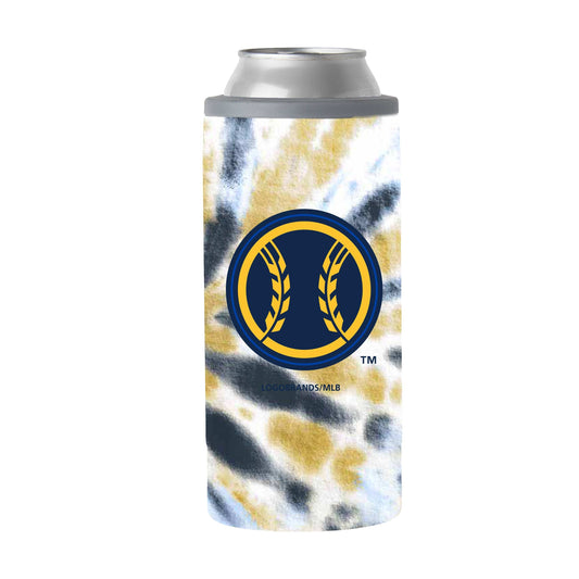 Milwaukee Brewers 12oz Tie Dye Slim Can Coolie - Logo Brands - Flyclothing LLC