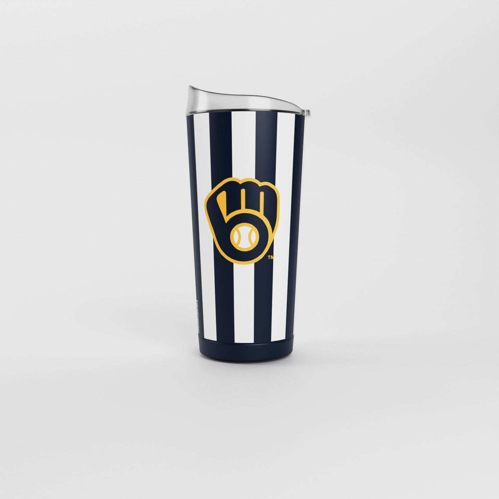 Milwaukee Brewers 20oz Striped Powder Coat Tumbler - Logo Brands - Flyclothing LLC
