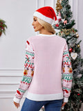 Christmas Element Round Neck Long Sleeve Sweater - Trendsi - Flyclothing LLC