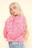VERY J Shaggy Yarn Knit Zip Up Jacket - Trendsi - Flyclothing LLC