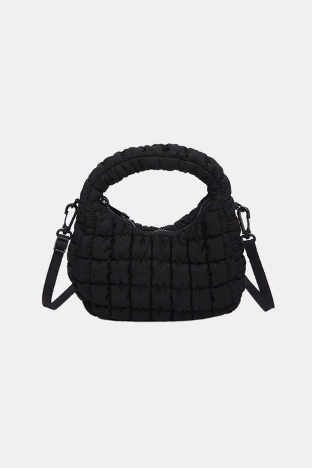 Quilted Puffy Removable Strap Crossbody Bag - Trendsi - Flyclothing LLC