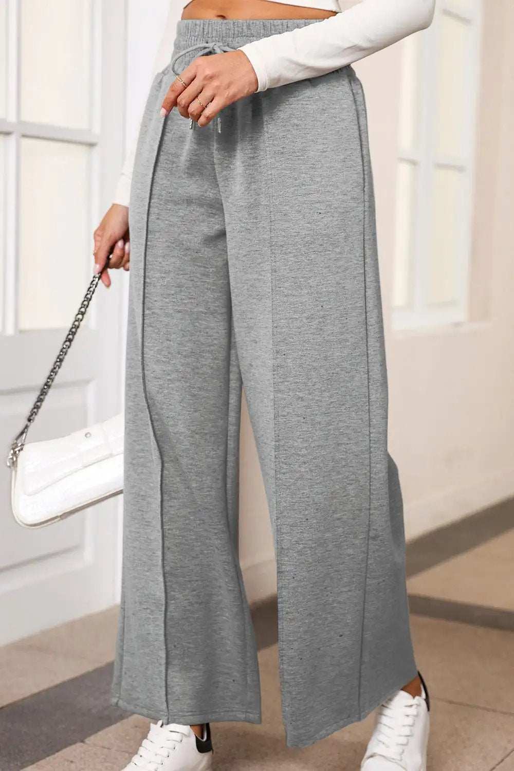 Drawstring Wide Leg Pants with Pockets - Trendsi - Flyclothing LLC