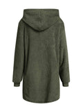 Fuzzy Pocketed Zip Up Long Sleeve Hooded Jacket - Trendsi - Flyclothing LLC