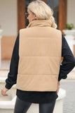 Pocketed Zip Up Turtleneck Vest Coat - Trendsi - Flyclothing LLC