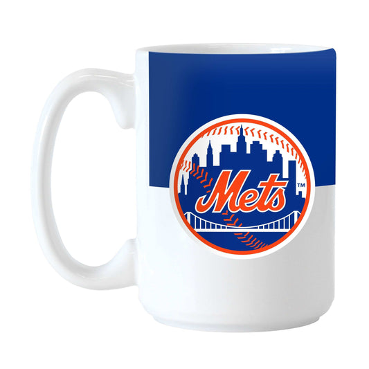 New York Mets Color Block 15 oz Sublimated Mug - Logo Brands - Flyclothing LLC