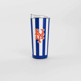 NY Mets 20oz Striped Powder Coat Tumbler - Logo Brands - Flyclothing LLC