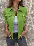 Button Front Closure Denim Jacket - Trendsi - Flyclothing LLC