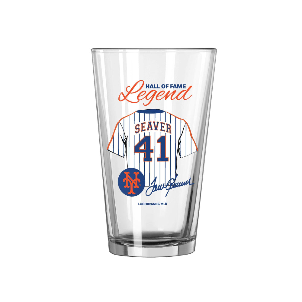 NY Mets HOF Tom Seaver 16oz Pint Glass - Logo Brands - Flyclothing LLC