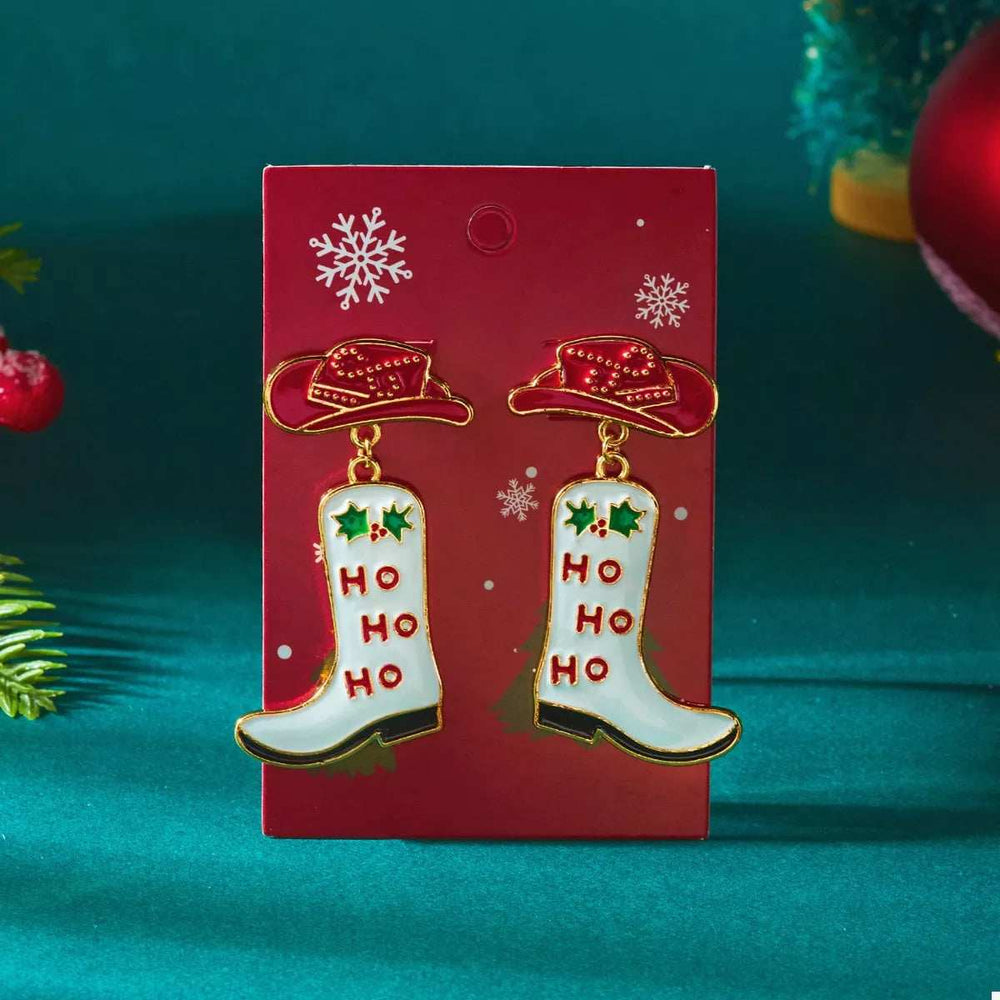 Christmas Cowboy Boots Earrings - Trendsi - Flyclothing LLC