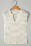 Notched Cap Sleeve Knit Top - Trendsi - Flyclothing LLC