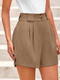 Two Button Wide Waistband Shorts - Trendsi - Flyclothing LLC
