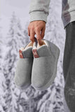 Letter M Suede Round Toe Slippers - Trendsi - Flyclothing LLC