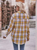 Plaid Button-Down Long Sleeve Shirt - Trendsi - Flyclothing LLC