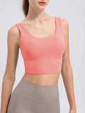 Scoop Neck Wide Strap Active Tank - Trendsi - Flyclothing LLC