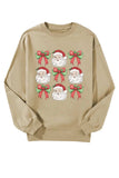 Santa Graphic Round Neck Long Sleeve Sweatshirt - Trendsi - Flyclothing LLC